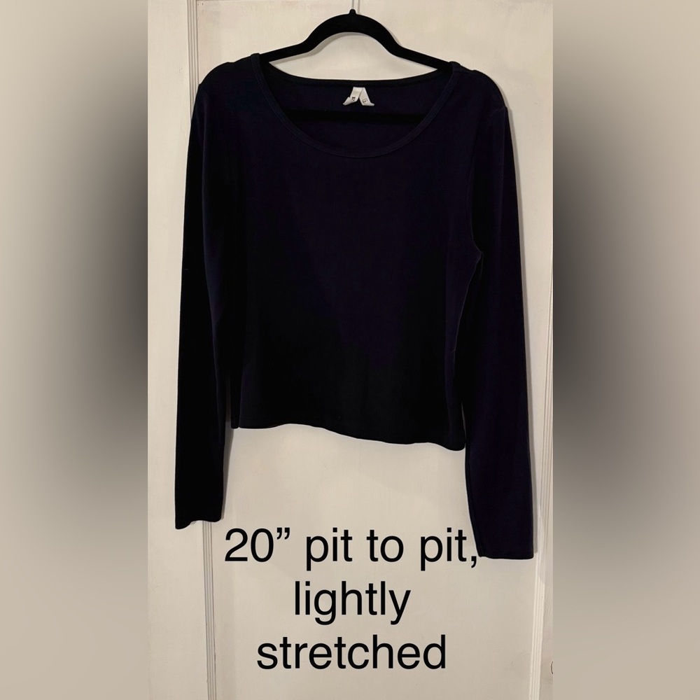 Pact Women's Mountain View Stretch Rib Crop Long Sleeve Top 2X